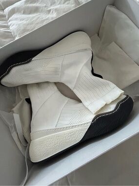 Stella McCartney White Sock-Style Platform Sneakers - Women size 8